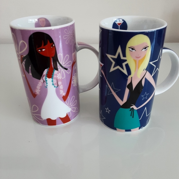 Set of Maxwell Williams "Nitelife" Porcelain Mugs - Picture 1 of 6